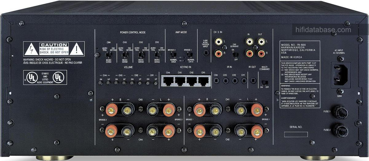Harman Kardon PA4000 HiFi Database AV Power Amplifiers