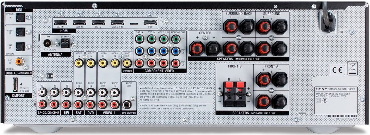 Sony STR-DG820 - Hi-Fi Database - AV Amplifiers