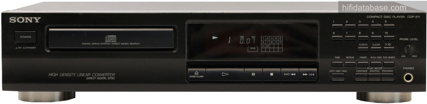 Sony CDP-211 - Hi-Fi Database - CD Players